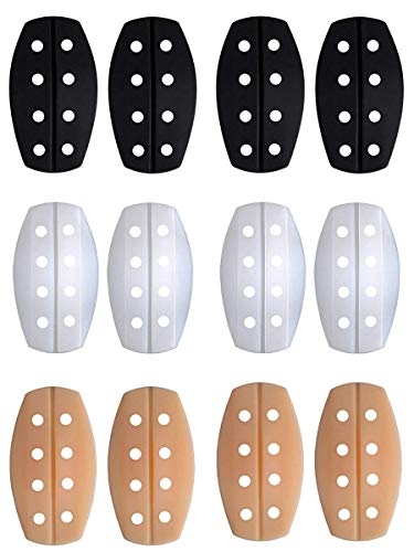 EIMGO 6 Pairs Silicone Bra Strap Cushions Holder Non-Slip Comfort Shoulder Protectors Pads(2Black,2Transparent,2Beige) (608255687887)