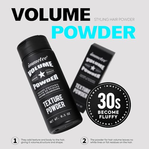 immetee Hair Volume Powder - Texture Styling for Men and Women, Light Control Natural Matte Look, Root Lifting 14g (0.5 oz)