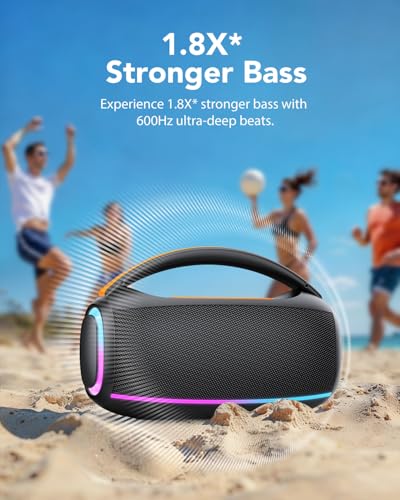 Image of Speakers Bluetooth Wireless: 80w Loud Speaker with Bass, 30H Playtime, IPX7 Waterproof, Large Speakers for Work, Outdoor, Workshop, Garage, Portable Speaker with TWS