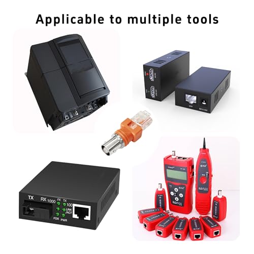 4 adaptadores BNC hembra a RJ45 para red miniatura 7