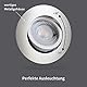 Scandinavian home 6er Set LED Spot 230V 4,3W Warmweiß Schwenkbar 68mm - 75mm I Badezimmer geeignet I CRI 90 350lm 3000K 68mm I Edelstahldesign I LED Einbaustrahler Deckeneinbauleuchte flach