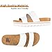 Ustogi Flatform Platform Sandals Women Arch Support Beach Slides Orthotic Summer Causal Cork Footbed Lightweight Thick Sole Comfortable Fashion Slip on Cushion Cute 2 Strap 01(6, White)