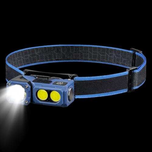 Head Lamps Rechargeable, Ultra Bright Head Torch, Waterproof Hands- Led Gear, Adjustable Beam Angle Light Strip, Survival Equipment for Camping, Fishing, Hiking, Night, Running