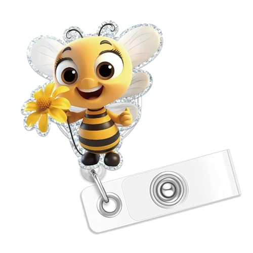 Badge rétractable abeille décoratif, cadeau idéal pour infirmière et étudiante