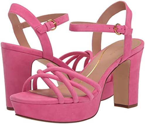Cole Haan Women's Grove Platform Sandal 95MM Heeled, NEON Fuschia Suede Review | Image 6
