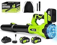 Leaf Blower Cordless,Brushless Electric Leaf Blower with 2 x 4.0Ah Battery Powered and Fast Charger, 680 CFM Cordless Blowers for Lawn Care and Dust,Snow,6 Speed Control