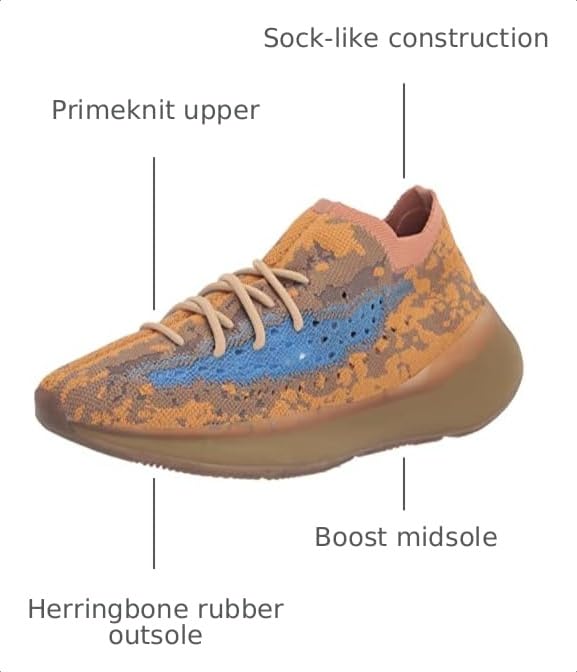 Image of adidas Mens Yeezy Boost 380 Lace Up Sneakers Shoes Casual - Blue