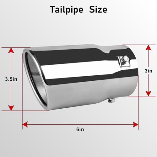 Image of MuHize Adjustable 1.5-2 Inch Inlet Exhaust Tip, 3.5 inch Outlet 6 inch Long Pipe