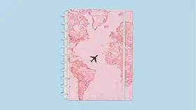Caderno Inteligente, Grande, Gocase Mapa Mundi, 215x280 mm, 80 Folhas