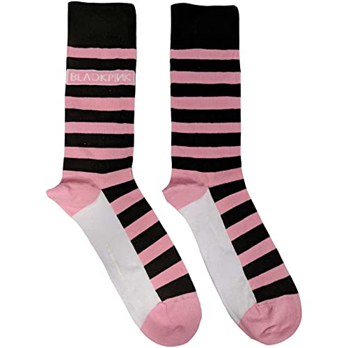 Blackpink Ankle Calzini Stripes And Logo Nuovo Ufficiale Rosa (Uk Size 7-11) Size Uk Size 7-11