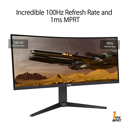 ASUS TUF Gaming VG34VQEL1A - 34 Zoll UWQHD Curved Monitor - 100 Hz, 1ms MPRT, FreeSync, HDR 10 - VA Panel, 21:9, 3440x1440, DisplayPort, HDMI, USB, ergonomisch, Schwarz – Bild 4
