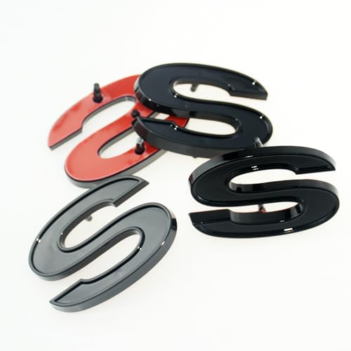 Image of 6Pcs Set SS 454 Fender Emblem 3D Tape Badge Sticker Nameplate Letter Replacement for 1970 1971 1972 El Camino Malibu (Gloss Black)