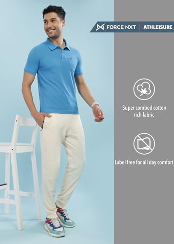 Image of Force NXT Polo Neck T-Shirt for Men Pack of 1 | Regular Fit T-Shirt for Men | Premium Super Combed Rich Cotton Polo Shirt | Men's Ultra Soft Half Sleeve T-Shirt