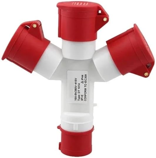 3/4/5-pin industrial plug 16A/32A Y-type three-way branch socket three-phase power(4P16A 1-2)