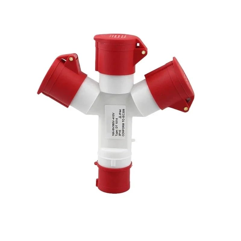 3/4/5-pin Industrial Plug 16A/32A Y-Type Three-Way Branch Socket Three-Phase Power(4P32A 1-2)