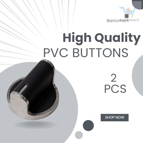 Image of Gas Stove PVC Knobs Set | Plastic Gas Stove Knob Set | Manual Ignition Buttons, Compatible with All Gas Chulhas | Silver, Set of 2