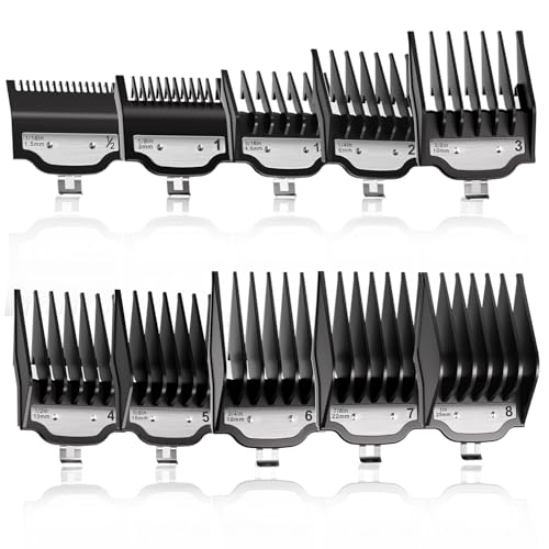 Lot de 10 protections de barbier universelles CR8GR8 avec clip en métal pour tondeuse Wahl