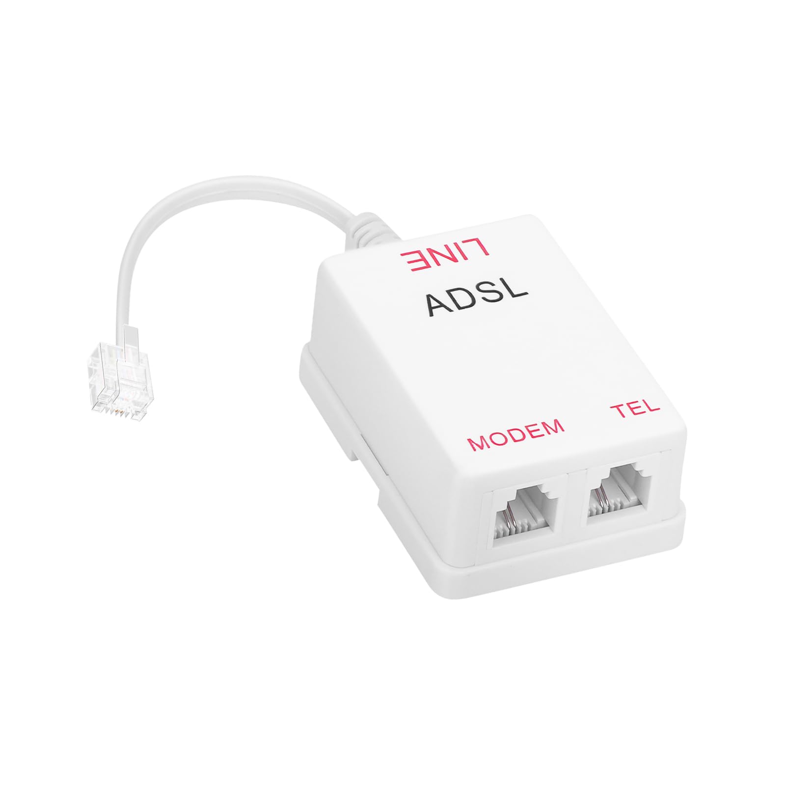 Uvital DSL Filter Splitter for Landline, ADSL Splitter Filter, RJ11 White