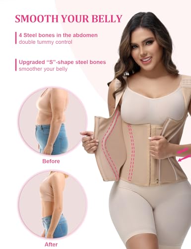 Image of SHAPSHE Waist Trainer for Women, Tummy Control Sports Girdle, Workout Body Shaper with Adjustable Shoulder Strap