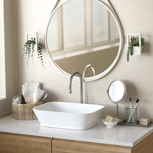 Jackcube Design Wall Planter, Decorative White Small Planter For Indoor- Set Of 2 Ceramic Pots Succulent, Artificial Flowers, Hanging Plant Pot Vase For Home Decor- Mk702A #TOP4