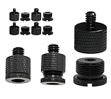 8 Pieces Mic Stand Adapter Set 5/8 Female to 3/8 Male and 3/8 Female to 5/8 Male, 5/8 Female to 1/4 Male and 1/4 Female to 5/8 Male Screw(Black)