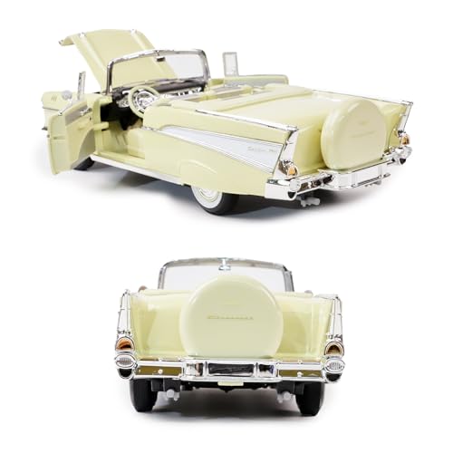 Modelo a escala 1:18 Chevrolet Bel Air 1957 amarillo miniatura 6
