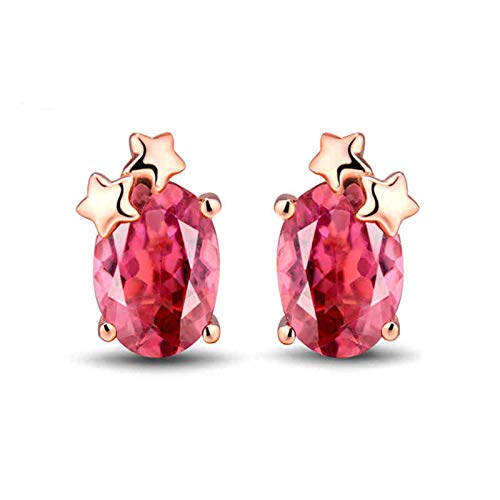 Boucles d'oreilles Tourmaline hypoallergénique en or rose pour oreilles sensibles