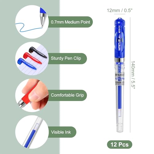 Bolígrafos Gel M&G Punta Media 0.7mm Pack x12 Tinta Azul miniatura 2
