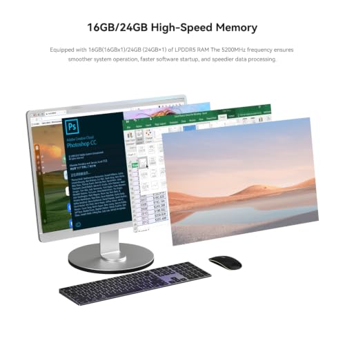 Image of Beelink EQI13 Mini PC, Intel Core i5-13500H Processor (12C /16T up to 4.7GHz), 24G LPDDR5 500G M.2 NVME SSD, WiFi 6 /BT5.2 /Dual 1000M LAN, Mini Desktop Computer Dual Display Built in PSU, W11 Pro