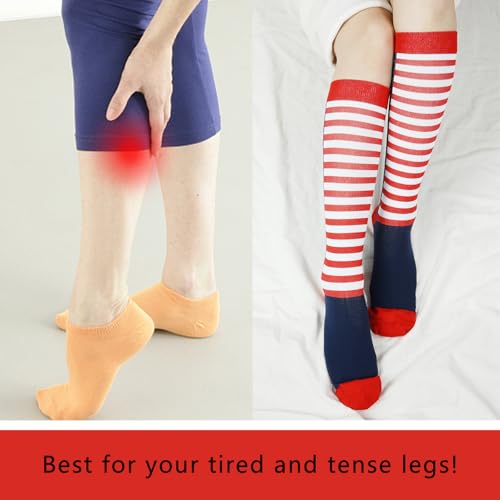 Image of Junely Compression Socks for Women Knee High Festival for Running Athletic Nurses Pregnant Women Work Support Travel Flight