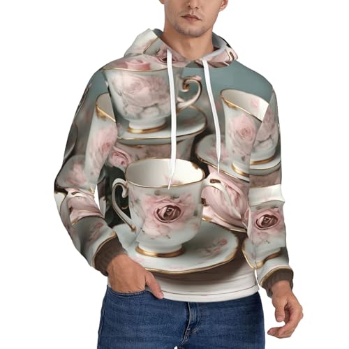Sweat à capuche tasses à thé pull homme doux pour trajets quotidiens