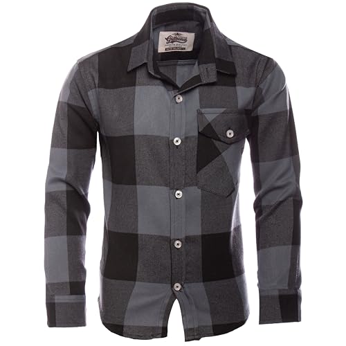 GILLSONZ DSF-73 Flanellhemden Kariertes Hemd Kinder Freizeit Student Hemd...