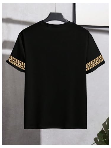 Image of RoseSeek Men's Color Block Short Sleeve Tee Shirts Casual Crewneck T Shirt Trendy Summer Tops