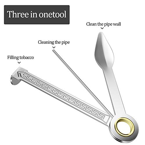 3 Packs Stainless Steel 3 In1 Pipe Tamper Tool Reamer Cleaner Cleaning Tool #TOP3