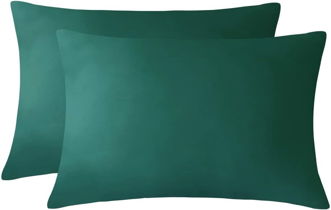 Toddler Pillowcase 14x20 100% Egyptian Cotton with Zipper Closure – Kids Pillow Cover for Toddler Bed, Nursery, Travel Pillow, Machine Washable - Green