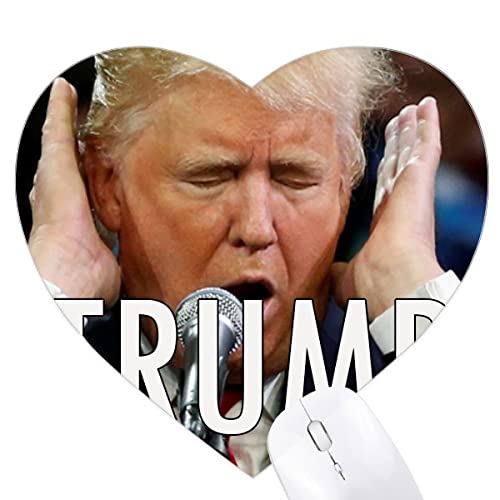 Tapis de souris Trump en colère antidérapant en cœur pour protéger votre bureau en bois
