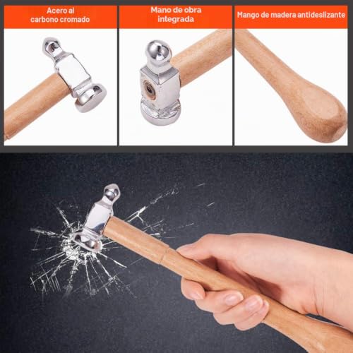 Miniatura 4 de Benecreat 1 Lb Chasing Bijoux Martillo Hacer Martillos Con Madera Mango Cómodo Para Joyas Artesanales, 25 Cm De Largo, 5,7 Cm De Ancho