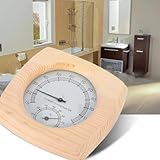 MoSundi Holz Sauna Thermometer und Hygrometer, Hitzebeständig Temperatur und Luftfeuchtigkeit Messgerät für Sauna, Dampfbad, Badzubehör