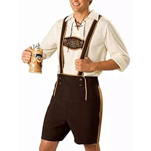 Klederdrachtbroek voor heren, Oktoberfest, elegante klederdrachtbroek, korte klederdrachtbroek met bretels, knieband voor mannen