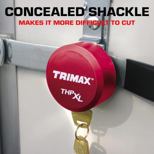 Image of Trimax, (THPXLALRD), Red, Solid Aluminum Hockey Puck Internal Shackle Lock, Universal Fit