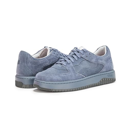 HUGO Men's Back Logo Smooth Suede Lace Up Sneakers3
