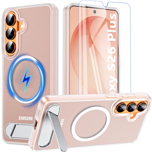 RC1WD Coque pour Samsung Galaxy S26 Plus avec MagSafe, Magnétique Coque avec Support & Verre Trempé, Antichoc Protection Caméra Protecteur Etui Housse Case pour...