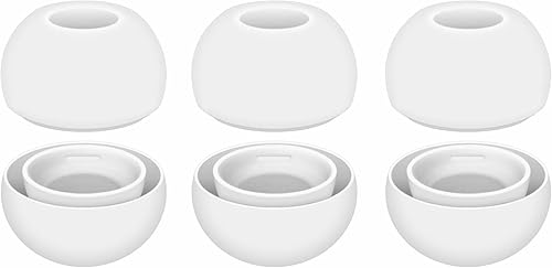 Miniatura 1 de 3 pares de almohadillas compatibles con AirPods Pro y Pro 2, almohadillas de goma de silicona de repuesto de tamaño mediano, accesorios compatibles