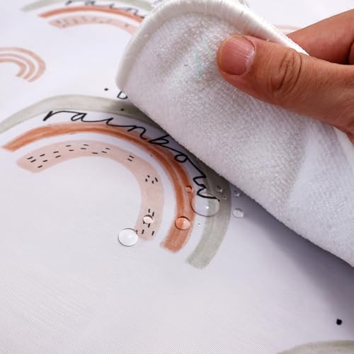 Image of Baby Splat Mat for Under High Chair, 51 x 51 Inch(Rainbow) | Polyester Splash Mat, Stain-Proof, Wipe-Clean, Thin & Light, Portable. Use As Food , Tablecloth, Picnic,Play ,Floor Mat