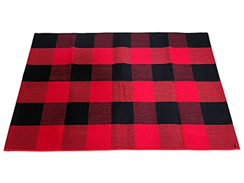 Buffalo Karo-Teppich, Baumwolle, gewebt Cover