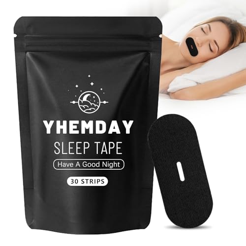 Mundpflaster Schlafen- Mouth Tape gegen Schnarchen & für bessere Nasenatmung- 30 Stück (Schwarz)- Hypoallergenes, Hautfreundliches Mouth Tape for Sleeping