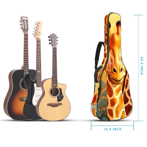Housse de guitare acoustique 41 pouces girafe multicolore imperméable