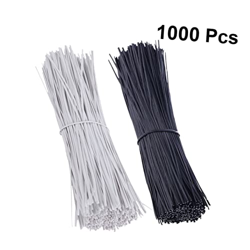 Hemobllo 2000 Peças De Laços Com Zíper Branco Preto Com Zíper Saco Branco Envoltórios De Arame Com T