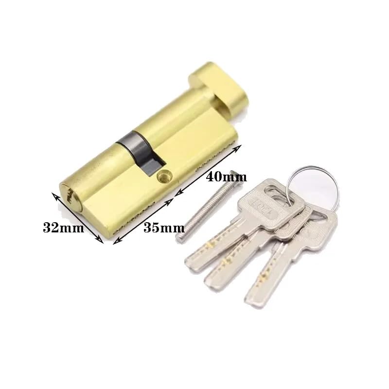 Cilindro per serratura, Serratura A Cilindro In Ottone Con 3 Chiavi Altezza 32mm Misure Multiple for Porte A Eccentrico(50x35t)
