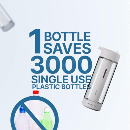 Image of Zero B H2Ohh Portable Water Filter Bottle - 600ml | Removes 99.9% Bacteria & Viruses | Durable TRITAN Material | Instant Purification | Eco-Friendly Travel & Fitness Bottle (WHITE)